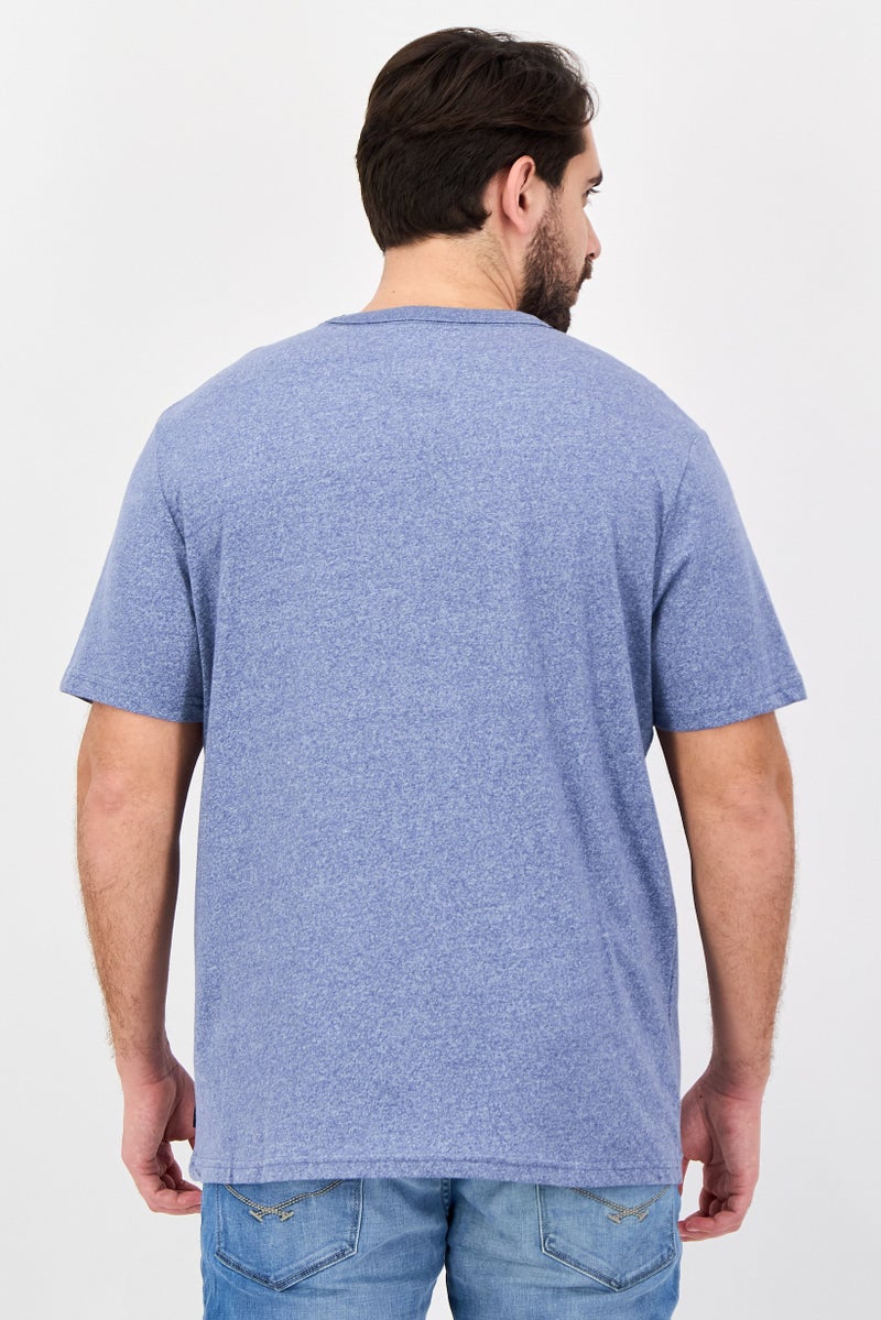 Bench Men Crew Neck Short Sleeve Brand Logo T-Shirt, Blue - Image 4